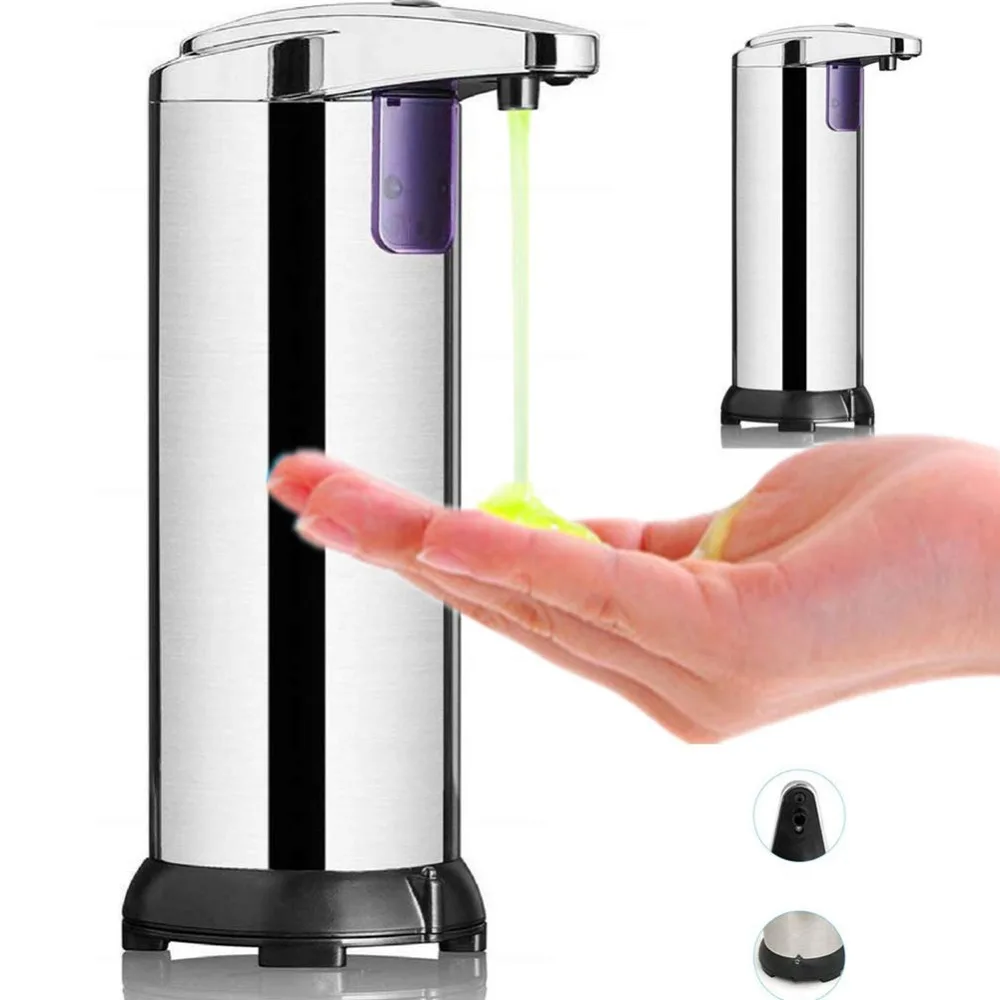 Бесконтактный инфракрасный автоматический датчик мыла из нержавеющей стали для ванной комнаты