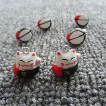 Plutus Lucky Cat Bell-Wholesale 2pcs/lot Cartoon Anime Christmas Bell Charm Jewelry Pendent Necklace Bracelet Charms Accessories
