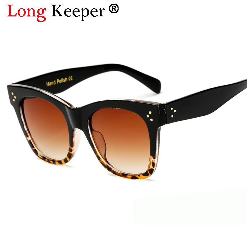 

Long Keeper 2018 Fashionable Leopard Square Sunglasses Women Designer Brand Luxury Big Black Sun Glasses Mirror Shades Gafas
