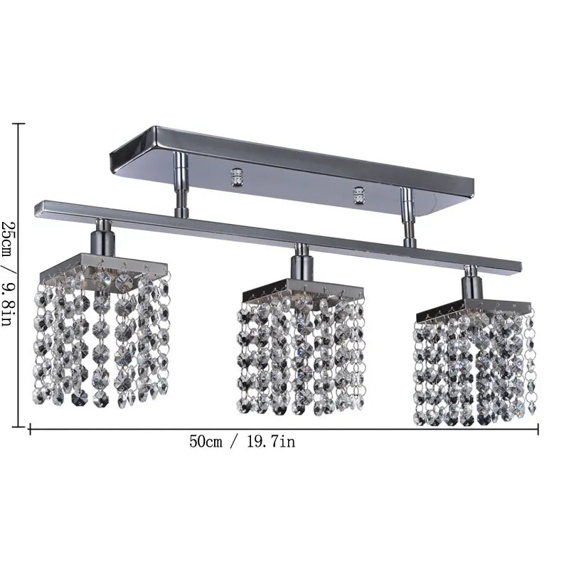 

Crystal Chandelier with 3pcs G9 Lights Lamp home decoration Lighting - Linear Design