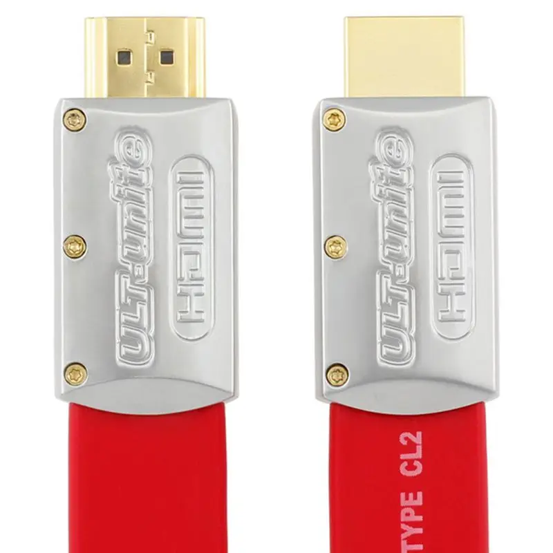 Ультра-объединенный красный Высокоскоростной HDMI кабель поддерживает 4K Ultra HD 3D 1080p Ethernet 28AWG