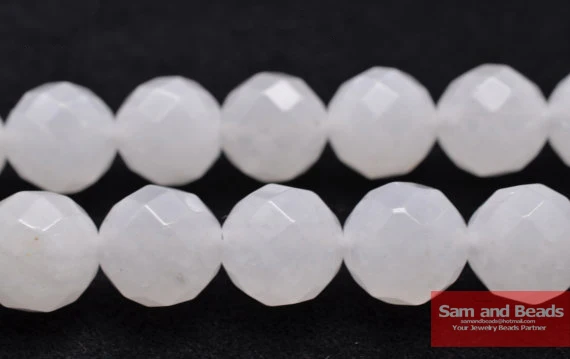 

Free Shipping Natural Stone Faceted White Chalcedony Round Beads 15.5inch/strand Pick Size 4 6 8 10 12mm FWJB01