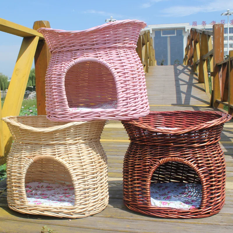 Panier Rond En Osier Multicolore A 2 Niveaux Sans Coussin Pour Animaux De Compagnie Chat Chaton Chien Livraison Gratuite Aliexpress