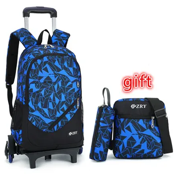 

Kids Backpack With Wheel Stair Trolley School Bags Children's Backpack Schoolbags kids Wheeled Book Bag For boys girls Mochilas