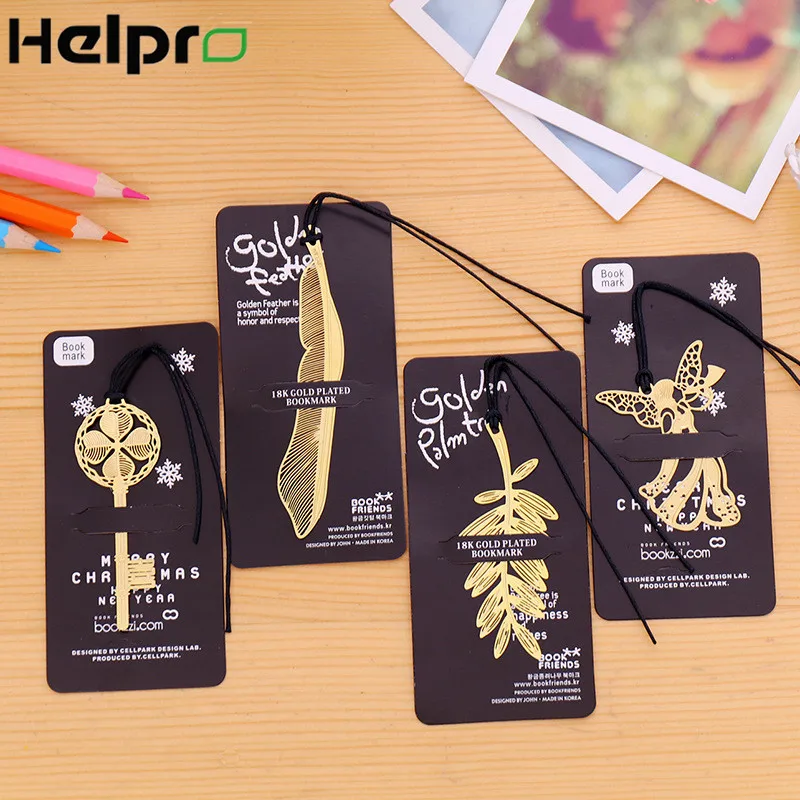 

Helpro 1Pcs Mini Metal Gold Bookmark Feather Angel Key Paper Clip School Office Supplys Gift Stationery Sophisticated Design