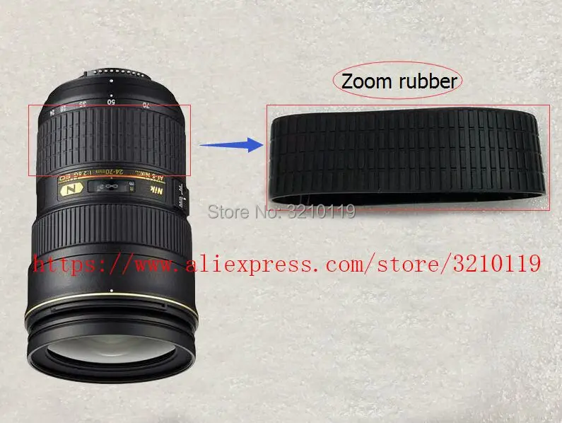 New Original LENS Genuine Zoom+ Focus Grip Rubber Ring For Nikon AF-S NIKKOR 24-70mm 24-70 mm 1:2.8 G ED Repair Part