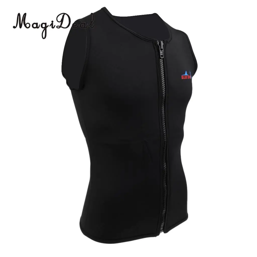 MagiDeal Black Men Women 2mm Neoprene Wetsuit Vest Top Shirt Jacket Swimwear Equipment for Diving Spearfishing S/M/L/XL/XXL