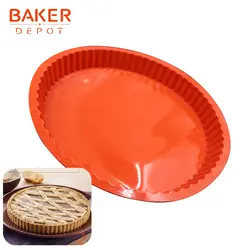 BAKER DEPOT большой торт Силиконовая форма 9 дюймов круглый противень для пиццы торты Кондитерская выпечка форма хлеб жаропрочная посуда для