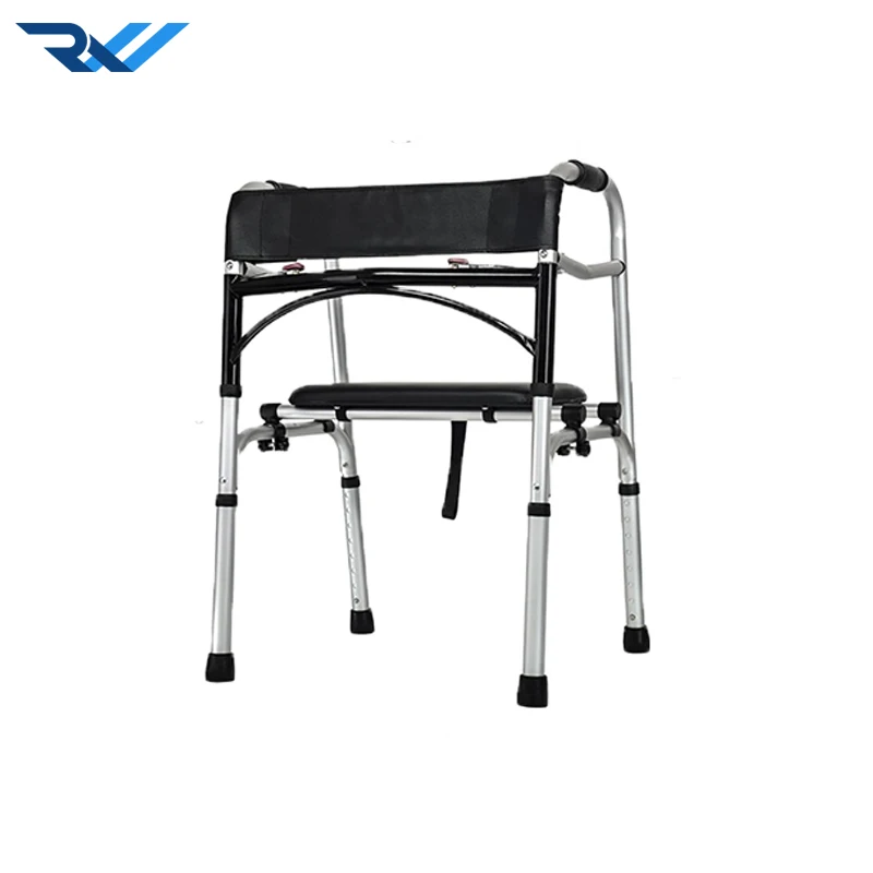 New design aluminum walking aids high quality lightweight walking aids with PU seat board and backrest