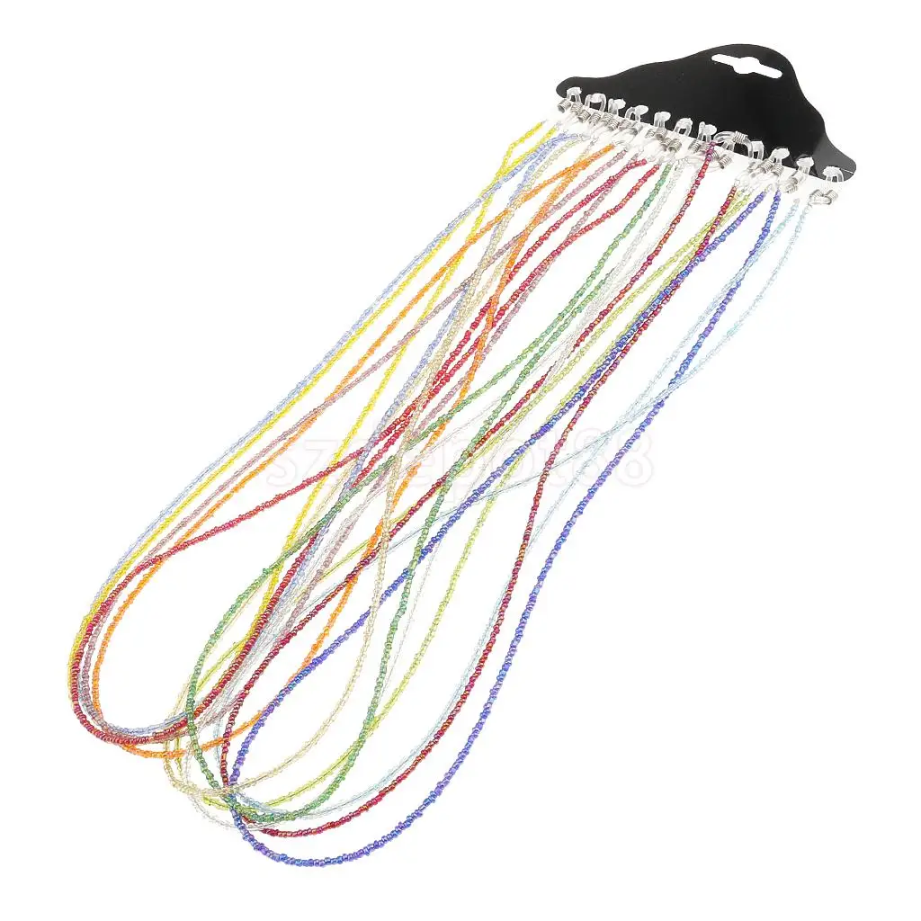 

12 Pieces Colorful Women Anti Slip Eyeglass Reading Spectacles Sunglasses Cord Holder Sun Eye Glasses Necklace Chain Lanyard