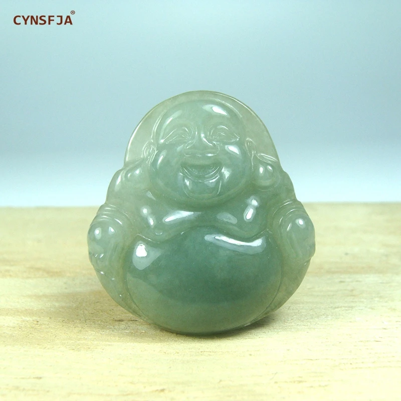 

Myanmar Emerald Charms Necklaces Buddha Jade Pendant Certified Natural A Grade Burmese Jadeite Green High Quality Hand Carved