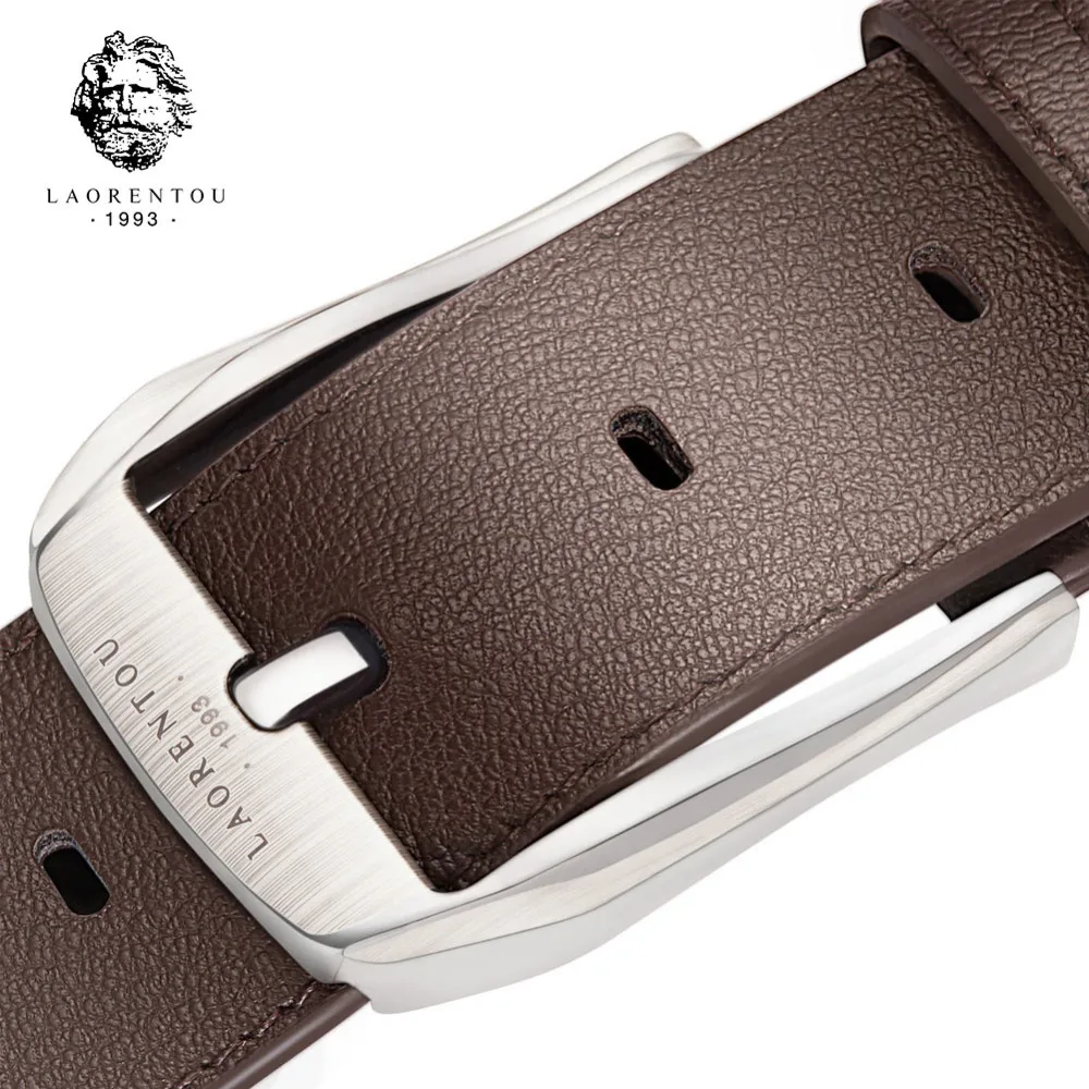 

Laorentou Men Split Leather Belts Male Metal Buckle Adult Belts Adjustable from 20" to 44" Man Belts Valentine's Day Present