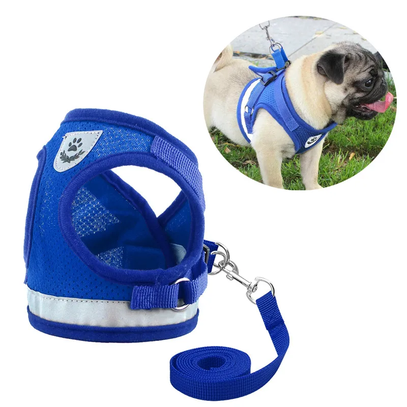 

Pet Dog Harness Adjustable Reflective Vest Walking Lead Leash for Dogs Nylon Mesh Cat Harnesses Lead Leash Pets Dogs Accessories