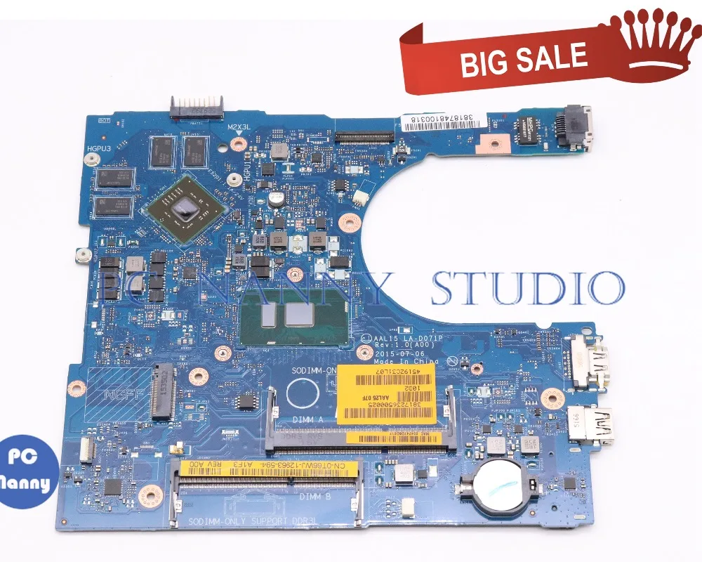 Материнская плата PCNANNY 0T66WJ T66WJ для ноутбука Dell Inspiron 17 5459 5559 5759 | Компьютеры и офис