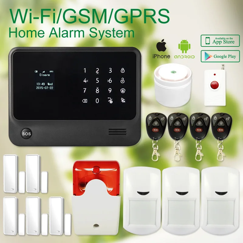  G90B plus Wifi GSM GPRS SMS Alarm system smartphone APP remote control home burglar alarm security 