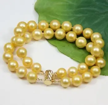 

Noble 2 ROW + 9-10MM SOUTH SEA GOLD PEARL BRACELET 14K 42%