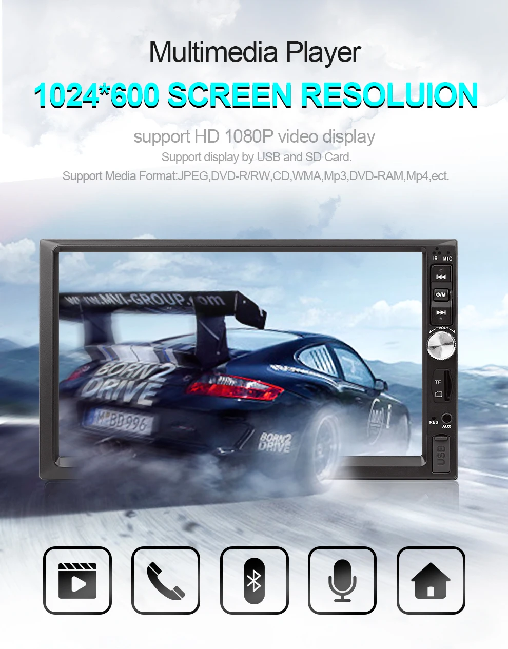 2 din автомобильное радио 7 ''HD сенсорный экран Авторадио мультимедийный плеер