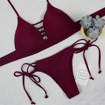 

YICN Swimwear Women Bandage Thong Bikini Sets Bikinis 2018 New Sexy Brazilian Biquini Bathing Suit Push Up Swimsuit Beachwear