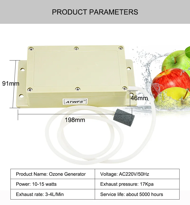 ATWFS генератор озона 220 В/110 в 600 мг пищевой воды воздуха стерилизатор генератор озона очиститель воды озона машина