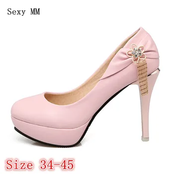 

Women High Heel Shoes Platform Pumps Woman High Heels Party Wedding Shoes Ladies Kitten Heels Plus Size 34 - 40 41 42 43 44 45