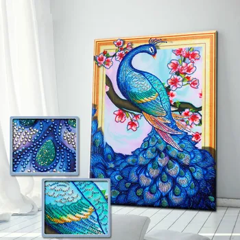 

Diy 5d Sale Diamond Embroidery, Diamond Mosaic, Special Shaped, Vertical Version Peacock, Diamond Painting, Cross Stitch,3d, Dec