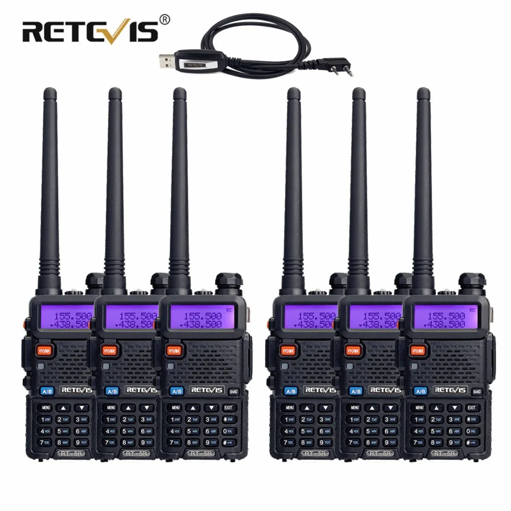 Двухсторонняя рация Retevis RT5R 6 шт. 5 Вт Двухдиапазонная VHF UHF VOX Любительский