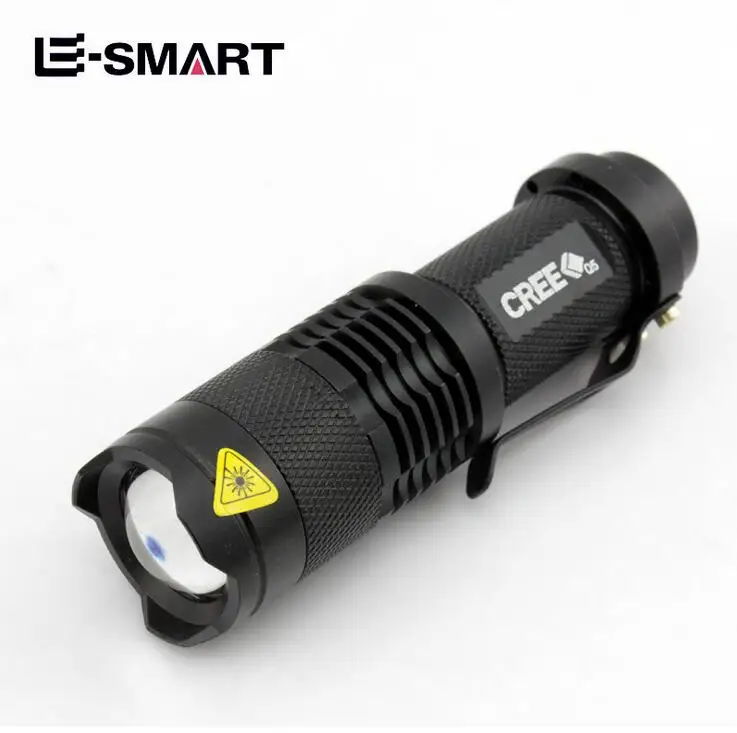 

(wholesale)100pcs/lot Cree Q5 Led Flashlight Mini Zoomable 3 Modes Waterproof Glare Torch Lamp Flash Light