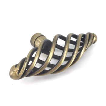 

72mm Antique Bronze Color Twist Cage Spiral Design Vintage Kitchen Cabinet Cupboard Handles Knobs Dresser Drawer pulls