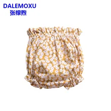 DALEMOXU/детское нижнее белье с рюшами для девочек милые короткие трусики с цветочным рисунком для маленьких девочек хлопковые трусы для малышей, шаровары для подгузников, одежда в подарок