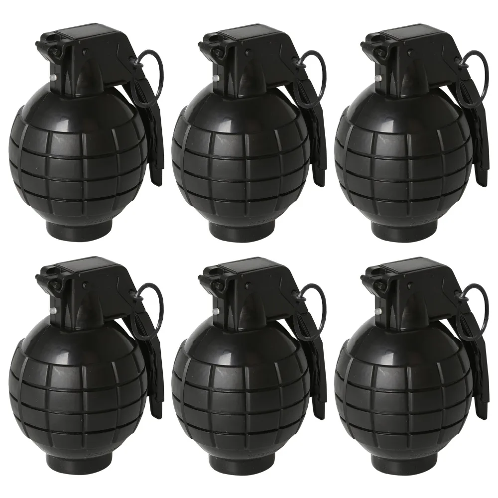 

6pcs/lot Simulation Hand Grenades Toys with Sound Light Kids Action Commando Pretend Play Novelty Gag Toys for Children Boys