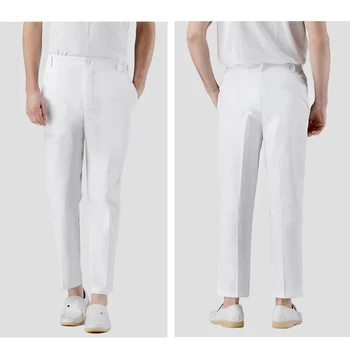 

Women's White Nursing Pant Medical Scrub Pants Surgeon Work Pants Hospital Nursing Uniforms Dental Mid Rise Fly Zipper Front