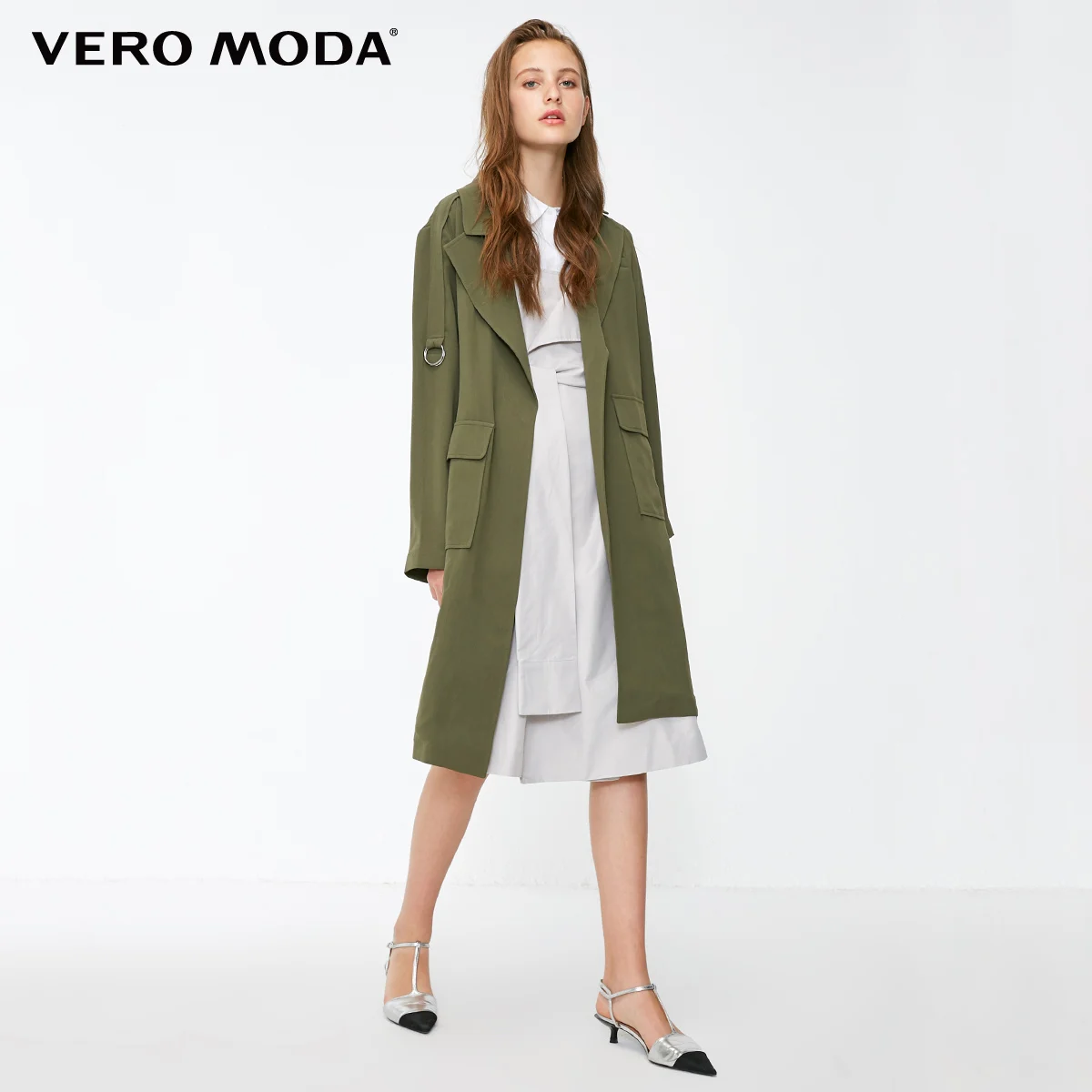 Vero Moda OL Стиль двусторонний рукав на шнуровке чистый Тренч | 318321534