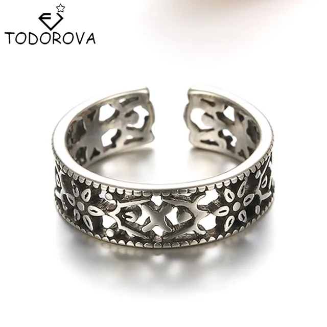 Todorova di Alta Qualità 925 Gioielli In Argento Sterling Fiore Anello Di Fidanz Todorova di Alta Qualità 925 Gioielli In Argento Sterling Fiore Anello Di Fidanz