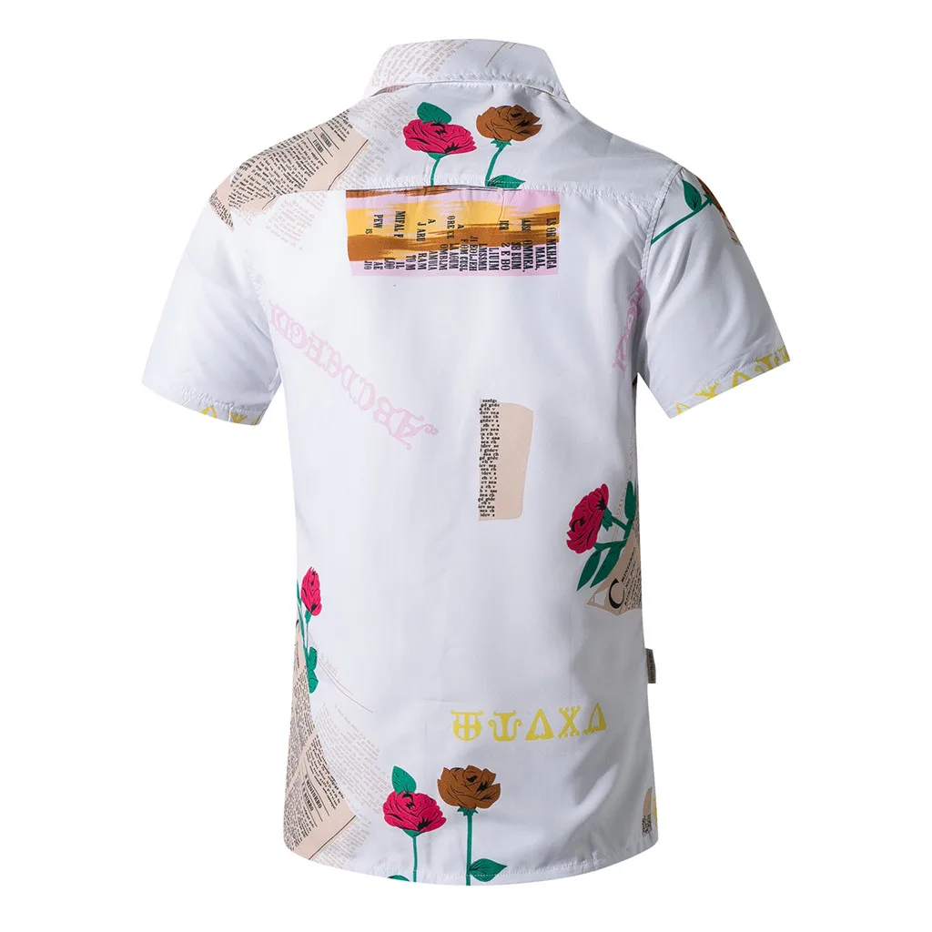 Мужская рубашка Повседневная рубашка с коротким рукавом винтажная уличная Гавайская пляжная рубашка мужская летняя одежда 2019 Chemise homme