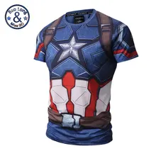 2019 Falcon T Shirt Captain America Tight Shirt 3D Printed T-Shirts Men Avengers Short Sleeve Quick Dry Elastic Cloth Male Tops
