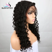Sunnymay Peruvian Remy Pre Plucked Wigs 24inch Deep Wave Full Lace Human Hair Wigs For Black Women Lace Wigs With Baby Hair