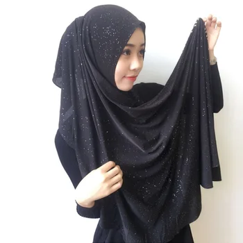 

Women Muslim Hijab Shawls Turkish Abaya Chiffon Beaded Headscarf Fashion Islamic Hijabs Ramadan HeadCover Foulard Musulman Femme