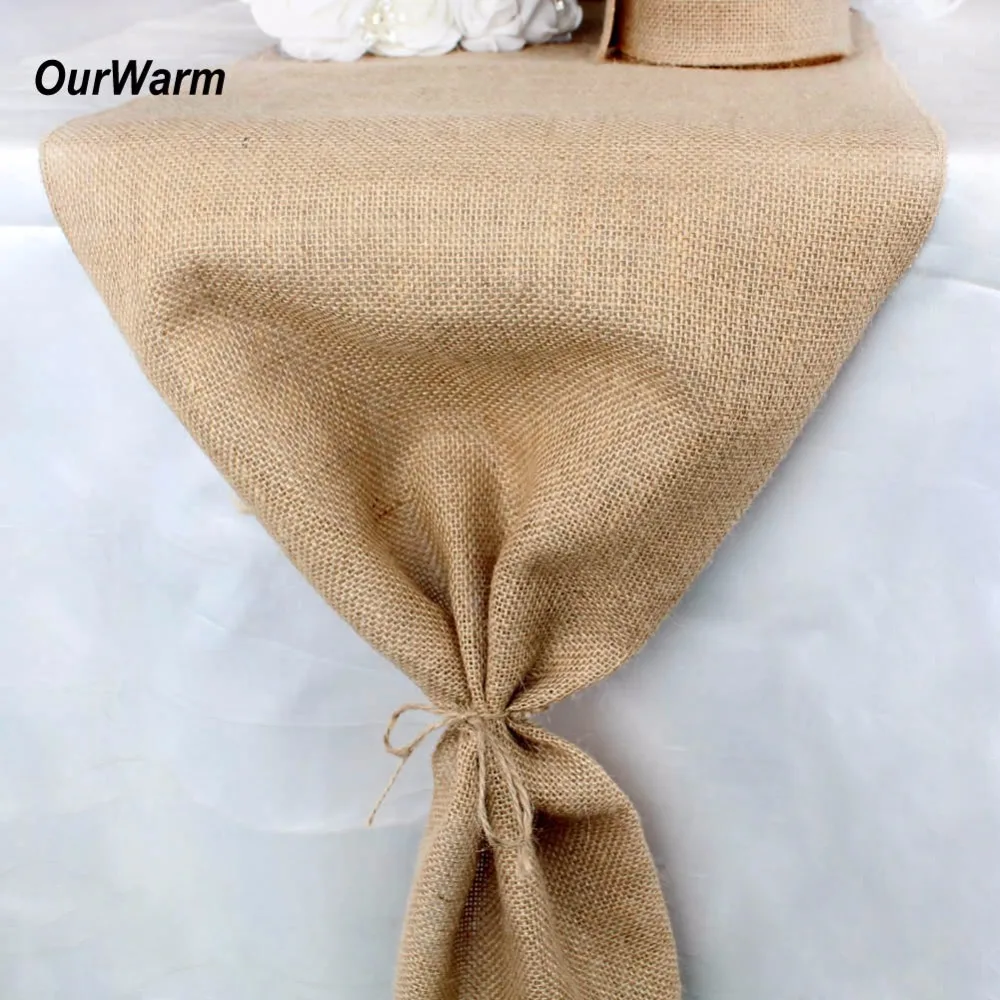 OurWarm 10 м* 33 см джутовые мешковины в рулонах Hessian Burlap настольная дорожка для свадьбы винтажное свадебное украшение стола вечерние принадлежности для мероприятий