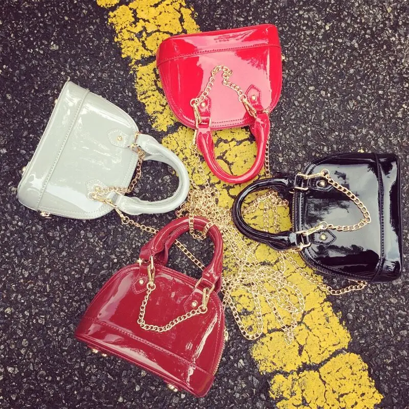 monsisy christmas women bag patent leather girl handbag wallet fashion metal chain princess shell bag women mini shoulder bag - Christmas Purses Handbags monsisy christmas women bag patent leather girl handbag wallet fashion metal chain princess shell bag women mini shoulder bag - Christmas Purses Handbags