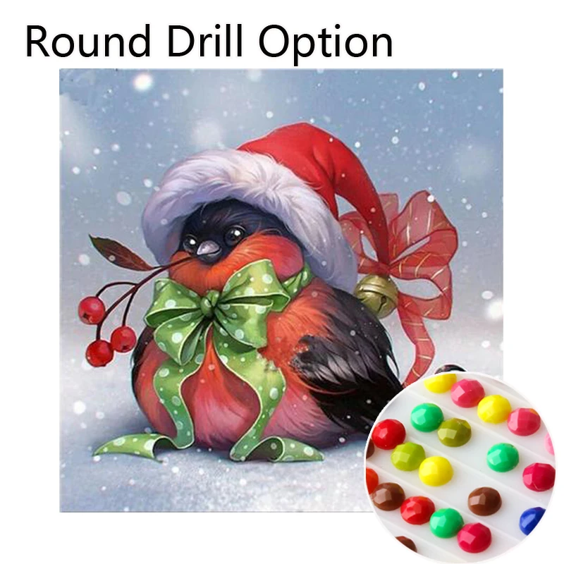 GLymg Стразы Вышивка 5D бриллиантовый рисунок Рождество птица Алмазная мозаика подарок Diy алмаз для алмазной вышивки Настенный декор - Цвет: Round Drill