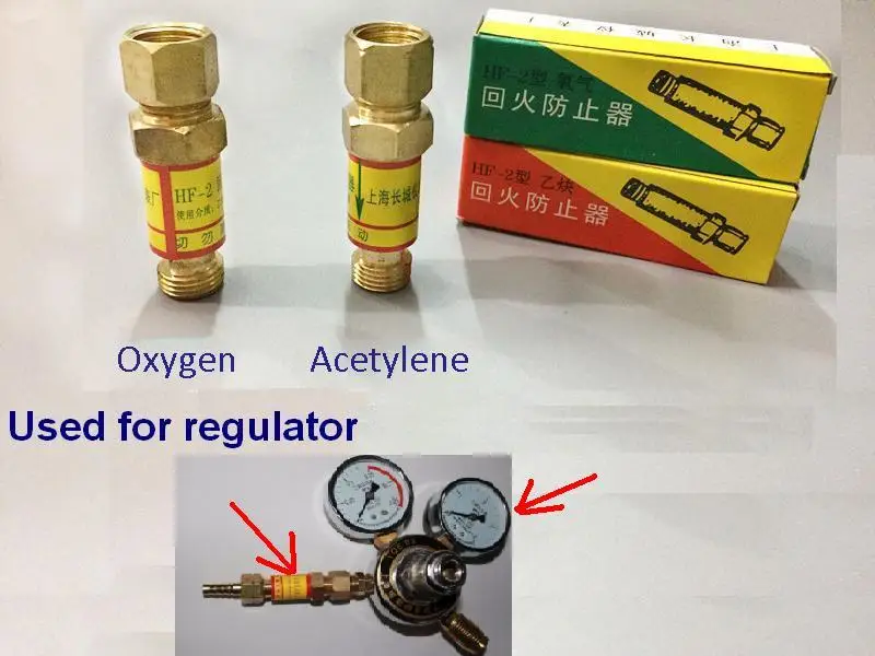HF-2 молниеотвод Кислород Ацетилен Пропан обратный клапан пламя Buster Для редуктора давления Регулятор газа и режущий фонарь