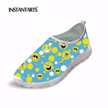 Instantarts летняя обувь, Повседневный стиль; обувь из сетчатого материала Женская обувь без застежек Лоферы для женщин мягкий свет Дышащая обувь на плоской подошве Спортивная обувь Обувь для пары плюс Размеры