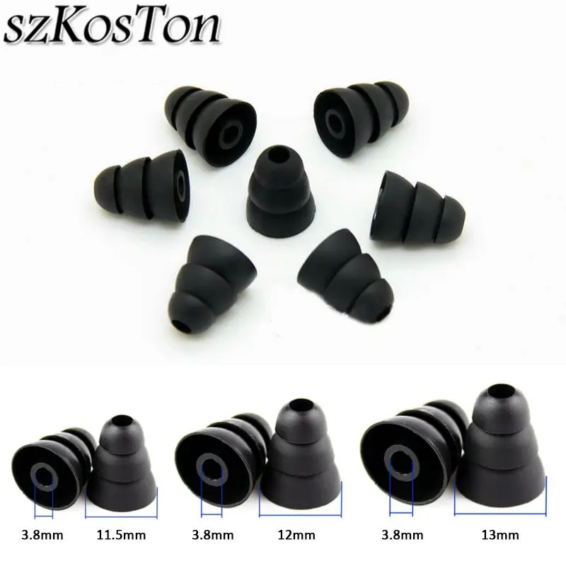 6PCS/12PCS Soft Silicone 3.8mm Earbud Ear tips In Ear Earphone Cap Replacement Tips Earbuds