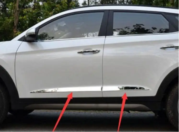 

CHROME SIDE door lining body adornment line TRIM border style COVER protector TRIM 2016 TUCSON SUITABLE2015