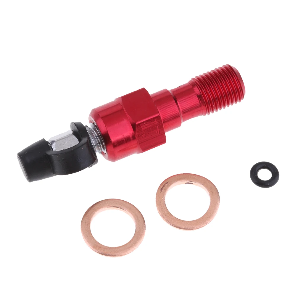 Universal M10 Single Banjo Bolt Thread Bleeder Nipple Washers 1.0mm Red