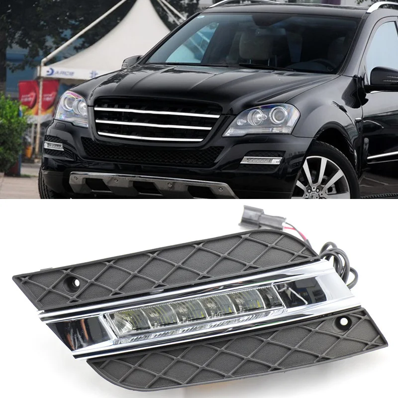 

ShenLao LED For Mercedes Benz ML350 W164 ML300 ML320 2010 2011 2pcs DRL Daytime Running Lights Daylight Fog Head Lamp Cover lamp