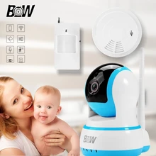 PTZ 2 Way Audio Wi-Fi Ip-камера + Инфракрасный Motion датчик/Детектор Дыма Радионяня Главная Сигнализация Системы Безопасности Ip-камеры BW13B