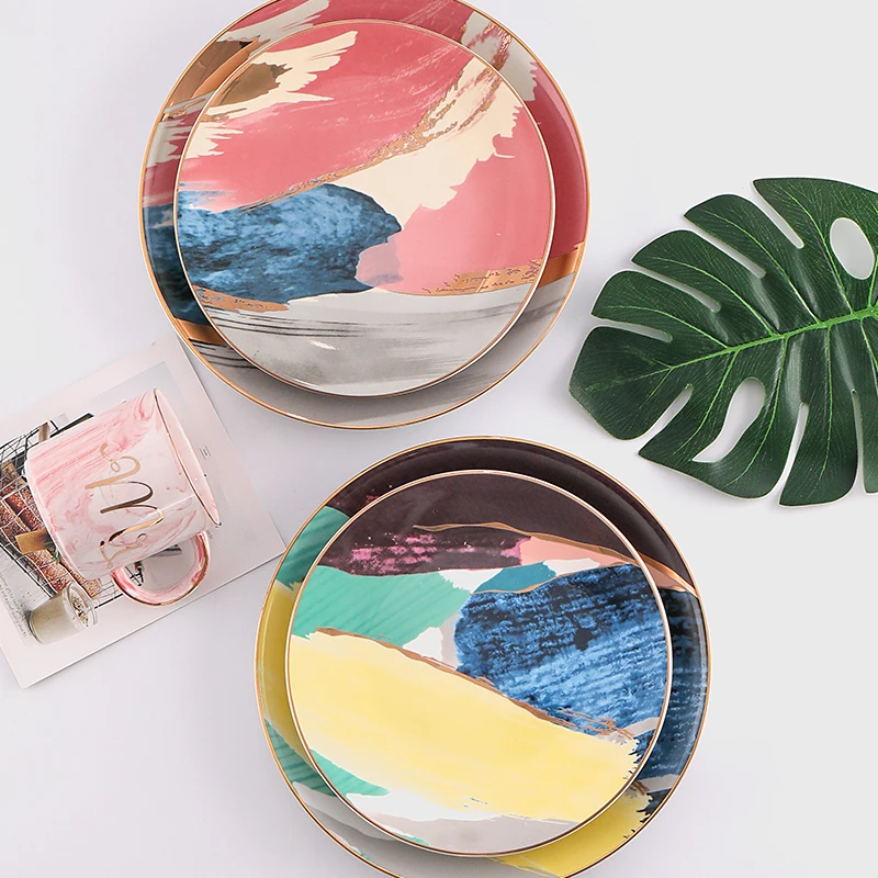 

Japanese style cloud Creative Dishes Plates Set Ceramics Western-style Household Steak Sets Bowls and Saucers Food Container