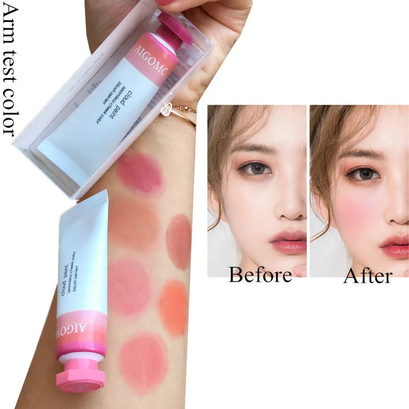 

10ml Makeup Liquid Blusher Sleek Velvet Blush Long Lasting 6 Color Natural Cheek Blush Face Contour Make Up