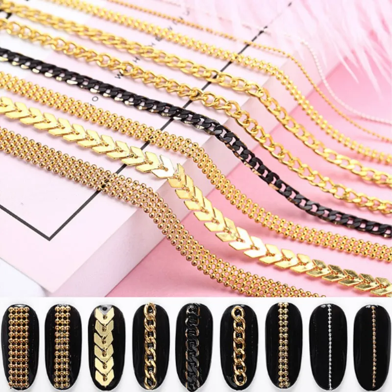

1PC Nail Art DIY Phototherapy Nail Polish Accessories Glue Thin Flat Chain Fashion Nail Decorations Tools